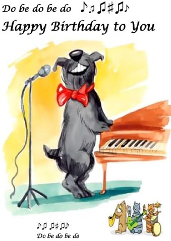 Singing Dog. The message inside the card reads " Best Wishes"