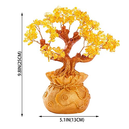 Feng Shui Natural Crystal Money Tree bonsai stile decorazione