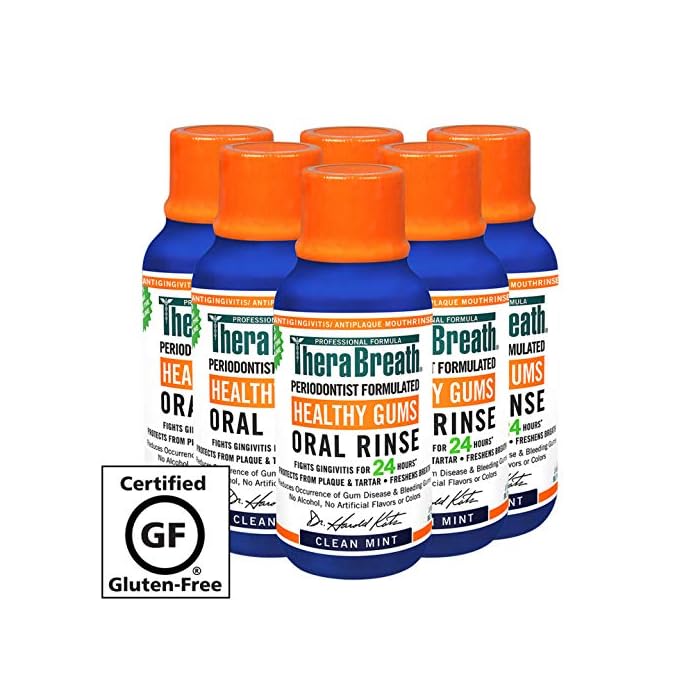 TheraBreath Healthy Gums Oral Rinse, 3 Fl Oz, Pack of 6