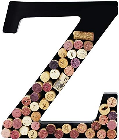Metal Wine Cork Holder Monogram Decorative Wall Letter (Z)