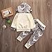 Baby Boy Girl 2pcs Christmas Suit Hooded Deer Print Long Sleeve Top+Long Pants (6-12months, Beige)