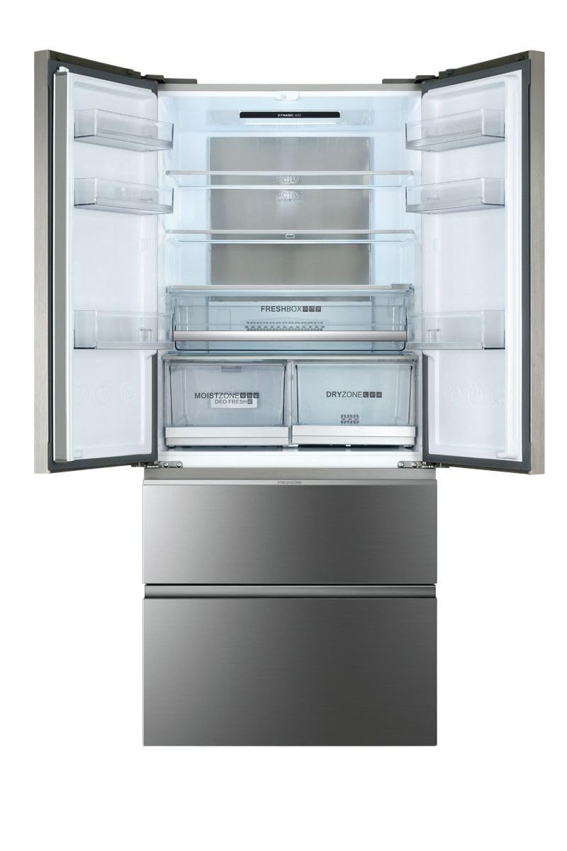 Haier French Door Kühl-Gefrierkombination I 83 cm Breite, 539 L I French Door Kühlschrank mit Eiswürfelbereiter, Touch & No Frost I Doppeltür Kühlschrank mit Gefrierfach I FD 83 SERIE 7 HB18FGSAAA 2