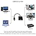 Superior 3.0 USB to VGA Adapter, External Video Card Multi Screen Display Adapter Converter Supports Max Resolution 1080p for Windows 7, 8, 8.1, 10 (Black)