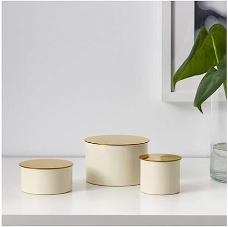 IKEA 303.941.28 Glittrig - Caja decorativa (3 unidades), color dorado: Amazon.es: Hogar