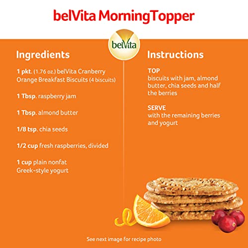 BELVITA BREAKFAST BARS BISCUITS, CRANBERRY ORANGE, 8 PACKS (4 BISCUITS PER PACK)