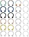Lcolyoli 24Pcs 16G Surgical Steel Nose Septum Rings Piercing Jewelry Externally Threaded Cartilage Helix Tragus Earring Hoop Lip Horseshoe Retainer for Women Men 10mm Sliver Rose Gold Black Ball