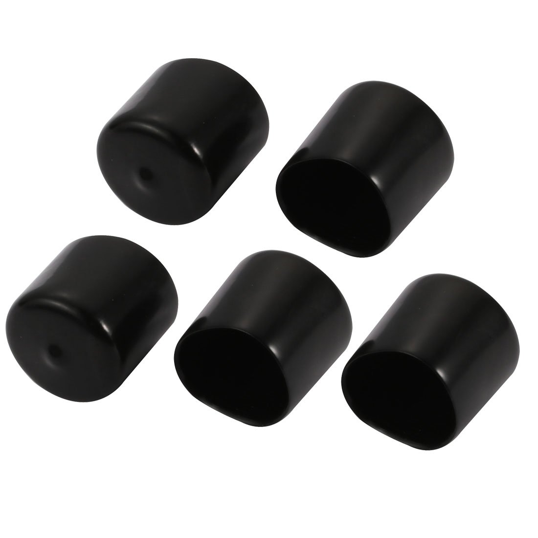 sourcingmap 5pcs 30mm Inner Dia PVC Flexible Vinyl Cap Screw Thread Protector Cover Black