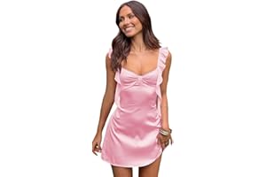 YOFF Spaghetti Straps Short Homecoming Dresses for Teens Satin Ruffles Graduation Cocktail Dress YO134