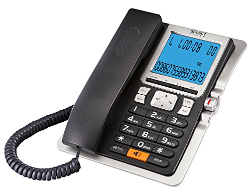Select Sound Teléfono Alámbrico De Oficina con Identificador De Llamadas, Reloj, Alarma, Luz de Pantalla para Mejor Vista