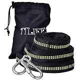 TTLIFE Hammock Tree Straps Set Versatile 2000+ LBS Heavy Duty 40 Loops & 100% No Stretch Suspension System Kit - Camping Hammock Accessories As Hammock Straps with 2 Carabiners