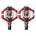 CRANKBROTHERs Crank Brothers Candy 7 Bike Pedals (Red) with Premium Cleats and Shoe Shields Pair for Tractionthumb 1