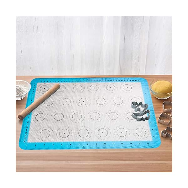 FOLAI 4pieces Silicone Baking Mats, Non-Slip Washable Reusable Baking Tray, Heat-Resistant Cooking Bakeware Mat, BPA Fre…