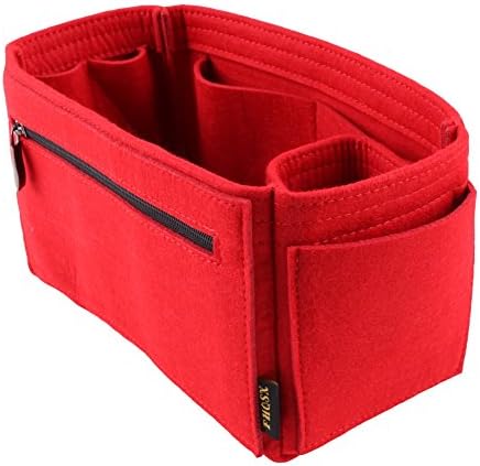 FHQSX Felt Insert Organizer Bag in Bag Cosmetic Travel Organizer Insert Makeup Bag with Zipper