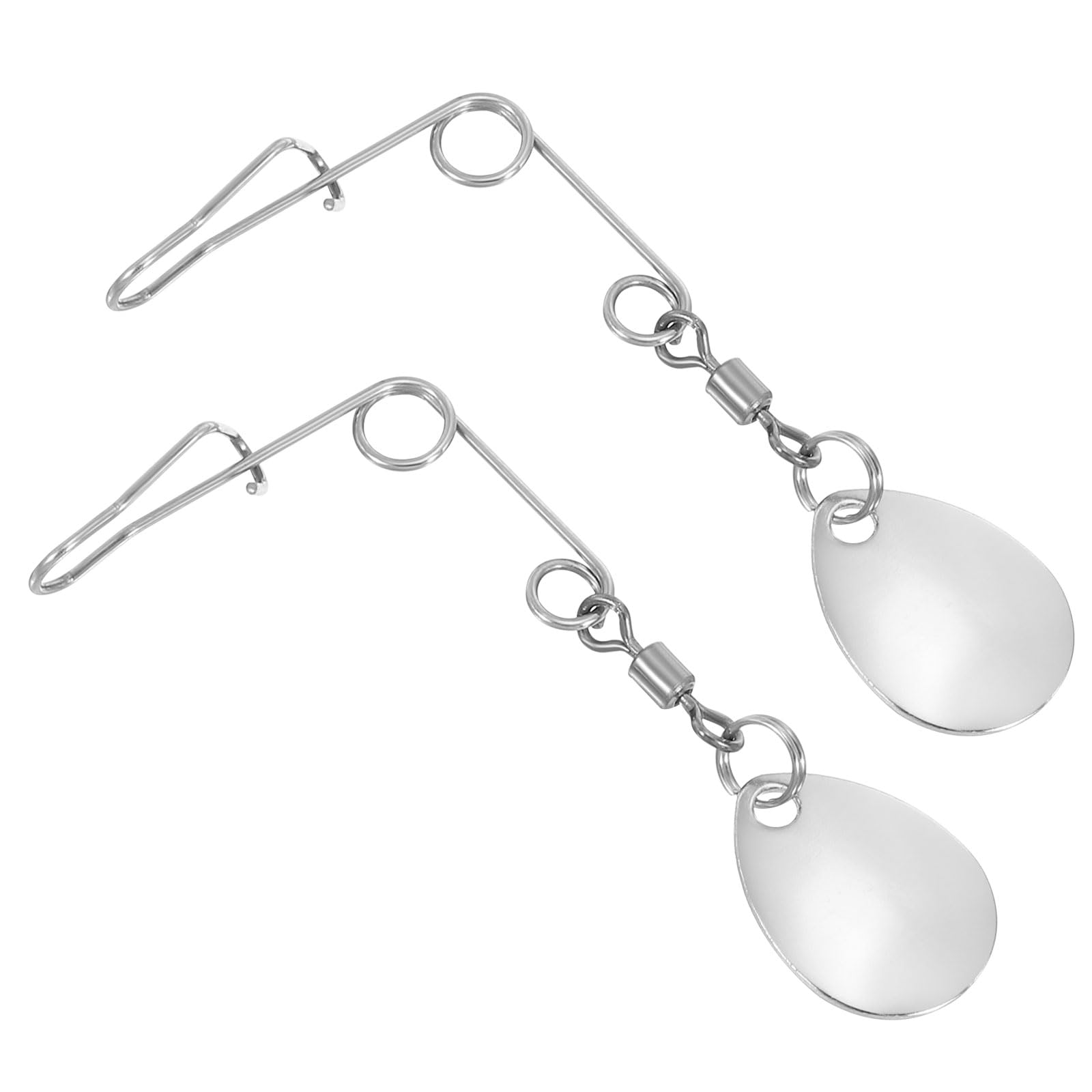 PATIKIL Fishing Spinnerbait Wire with Blade, 20Pcs Lure Making Supplies for Bass Fishing, Small-sized Water-drop, Silver Tone