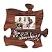 P. Graham Dunn You are My Sunshine Brown Distressed Wood Look 4 x 6 Wood Puzzle Wall Plaque Photo Frame