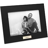 Isaac Jacobs 5x7 Wood Sentiments Dad Picture Frame, Horizontal Keepsake Photo Frame with Easel and a Hanging Tabs for Tabletop, Desktop & Wall Display, (Black, 7x5)