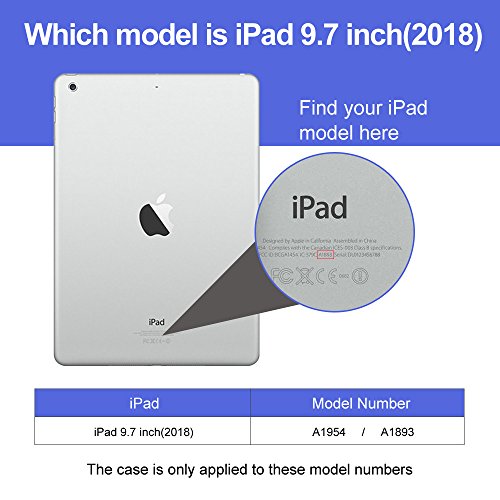 New iPad 9.7 Case 2018 with Pencil Holder,Flexible Soft TPU 6th Generation case Slim-Fit Trifold Stand Folio Smart Cover for the new 9.7 inch Apple iPad 2018 only.Grey