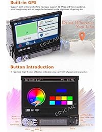 Cámara de respaldo + 2GB 7 '' Single Din Android 6.0 Reproductor de DVD para automóvil con Bluetooth Navegación GPS Estéreo para automóvil Receptor de radio Detechable Panel táctil emergente con subwoofer WiFi Salida de audio   video