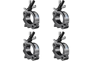 Truss Clamp Black Stage Light Clamp, 4PCS GZhuoNan Professional 1.9-2.0 Inch (48-52mm）Aluminium Light Clamps with TUV Certified, Heavy Duty 250kg 550lb Lighting Clamps, Fit for 2 Inch OD Tube/Pipe