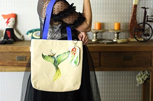 Tote Bag, Vegan Shoulder Tote, Beige & Blue Shoulder Handbag, Waterproof Faux Leather Side Bag, Retro Style Handmade Designer , Arrives with a Bag Charm