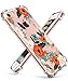 GVIEWIN Clear Flower for iPhone SE 2020 Case Case/7 Case, Soft TPU Silicone Ultra-Thin Slim Fit Transparent Woman Flowers Flexible Cover
