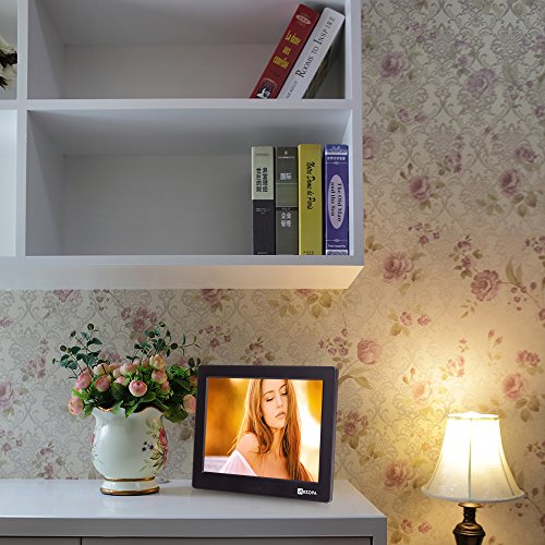 Arzopa Advanced Digital Picture Photo Frame - HD 1024x600(4:3) IPS Widescreen Eletronic Picture Frame Advertising Player with Calendar/Clock/Remote Control Black 8-inch - Thumbnail 4