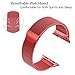 Seoaura Compatible Apple Watch Band 38mm 40mm, Stainless Steel Milanese Loop Replacement Strap with Magnetic Closure iWatch Series 4 3 2 1 Sports (Red, 38mm/40mm)