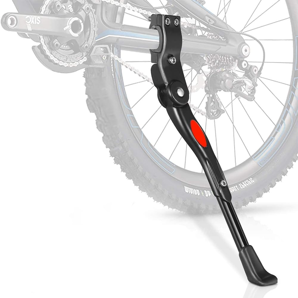 Quixotical Bicycle Kickstand Black, Premium Bike Kickstand, Height Adjustable Bicycle Kick Stand, Aluminum Rear Side Bicycle Stand, for Bicycle, Road Bike, Mountain Bike