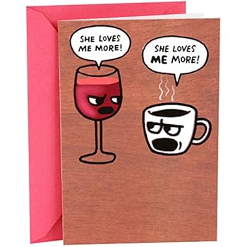 Hallmark Shoebox Funny Birthday Card for Her (Wine and Coffee)