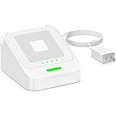 WUKUR Reader Dock for Square Card Reader 2nd Gen, Holder Stand for Square Reader 2 Gen Credit Card Reader Dock with Detachable USB-C Port and Smart Anti-Slip Button (Cable and Wall Charger Included)