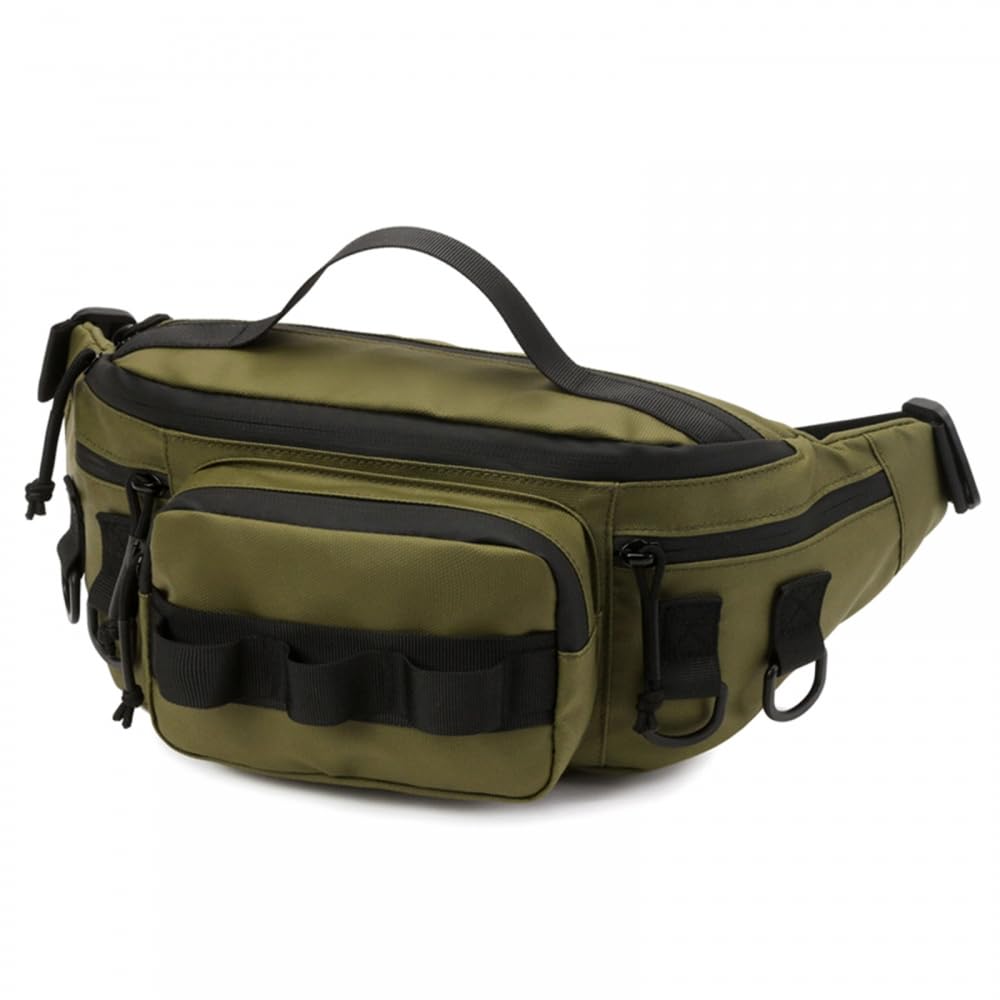 Fishing Tackle Bag Fanny Pack,Waterproof Fishing Tool Waist Bag with Adjustable Waist Strap for Fishing Hiking Running