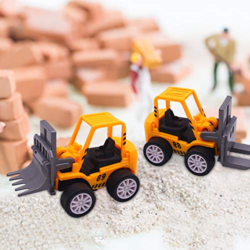 Koogel Spielzeugautos, 12 Stk. Mini Legierung Bagger Baufahrzeuge Fahrzeuge Mini Lastwagen Autos Set für Kinder