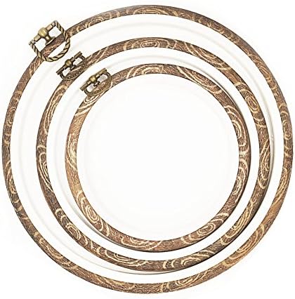 Embroidery Hoops, Lireni Cross Stitch Hoop Ring Circle Set Display Frame 3 Pcs for DIY Art Craft Handy Sewing and Hanging with 3 Sizes