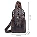 Sunmig Men’s Crocodile Genuine Leather Crossbody Chest Bag Hiking Sling Daypack (Model 3201)