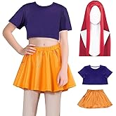 XYJNYO Women Costume,3D Printed Uniform 3PCS Full Set Party Outfit With Wig