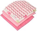 Just Born Love to Bathe Woven Washcloth Set, Elephant/Pink, 10 Count