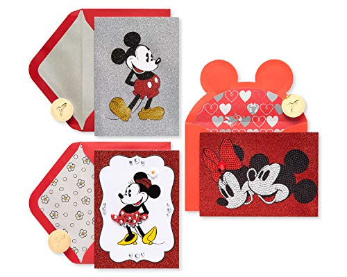 Papyrus Disney Birthday and Blank Card Assortment, Mickey and Minnie Mouse (3-C…