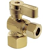 Kingston Brass KF4310BB 1/2" FIP x 3/8" OD Comp Angle Stop Valve, Brushed Brass