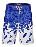 ELETOP Men's Swim Trunks Quick Dry Board Shorts with Pockets Feather Print Series