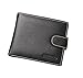 Vlike Top Layer Genuine Leather Trifold Wallet (Snap Fastener & Zipper Closure)