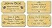 Solid Brass Satin Finish Personalized Custom Laser Engraved Nameplate Label Art Tag Sign Notched Square or Round Corners, Valentine's Day Gift, Made in USA