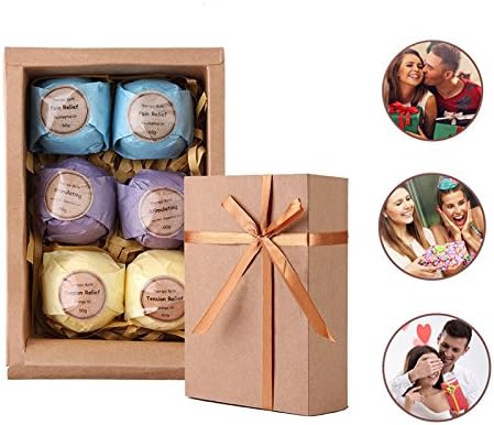 Bath Bombs Gift Set by Rackarster, All Natural Lush Essential Oils for Dry Skin, Suitable for Aromatherapy and Relaxation, Best Gift for Mother's Day and Teen girls (Pack of 6 )