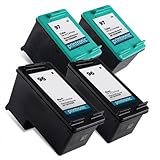 Printronic Remanufactured Ink Cartridge Replacement for HP 96 HP 97 C8767WN C9363WN (2 Black 2 Color) 4 Pack