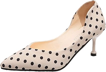 polka dot high heel shoes