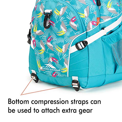 High Sierra Loop Backpack, Toucan/Tropic Teal/White, 19 x x