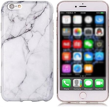 For IPhone 7 Granite Marble Texture Soft TPU Phone Case Anti-Knock Back Cover (White Marble for iphone 7 4.7”)