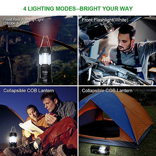 Wsky Led Camping Lantern - Best Rechargeable LED Flashlight Lantern - High Lumen, Rechargeable, 4 Modes, Water Resistant, Handheld Light - Best Camping, Outdoor, Emergency(AA Batteries Not Included) - Thumbnail 4