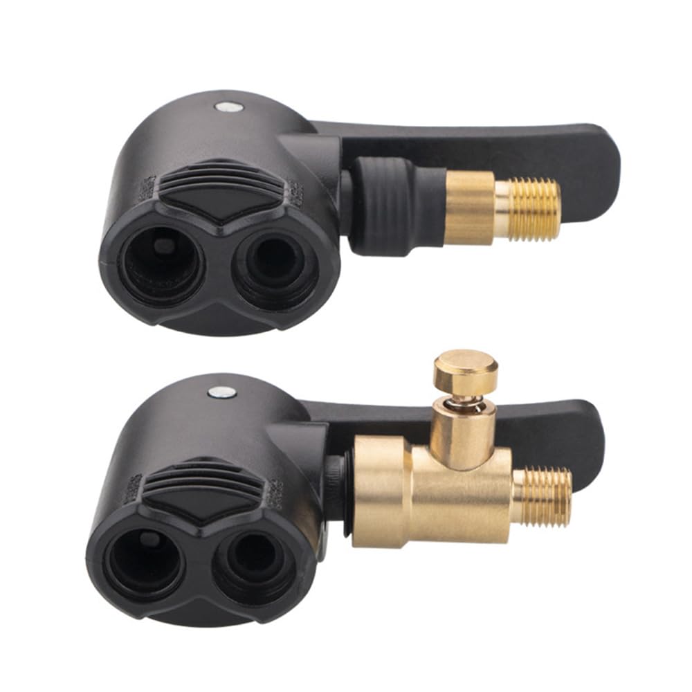 2 Pack Dual Head Bike Track Pump - Multi-use Connector Head Pump Valve Adapter for Mountain & Road Bike Accessories