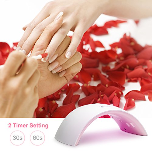 UV Nail Lamp Gel Nail Polish Kit with UV Light Nail Art at Home Shellac UV Light Gel Nail Dryer LED Curing Lamp 24W with 2 Timer Setting Auto Count down (White UV Nail Lamp) - Thumbnail 6