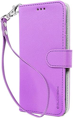 BUDDIBOX Galaxy S8 Case [Wrist Strap] Premium PU Leather Wallet Case with [Kickstand] Card Holder and ID Slot for Samsung Galaxy S8, (Purple)